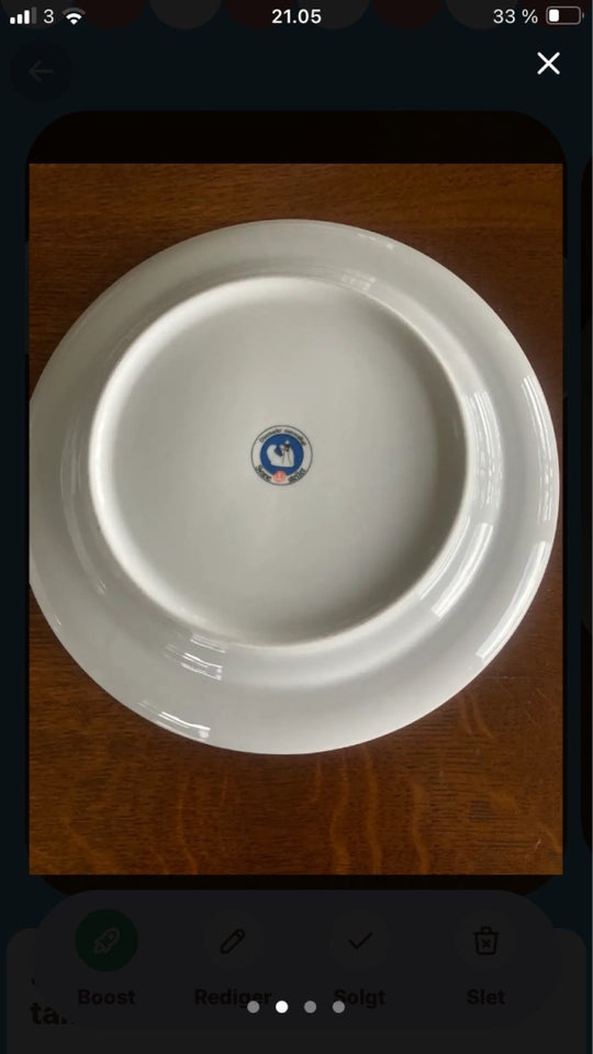 Porcelæn, 3 dybe tallerkener,