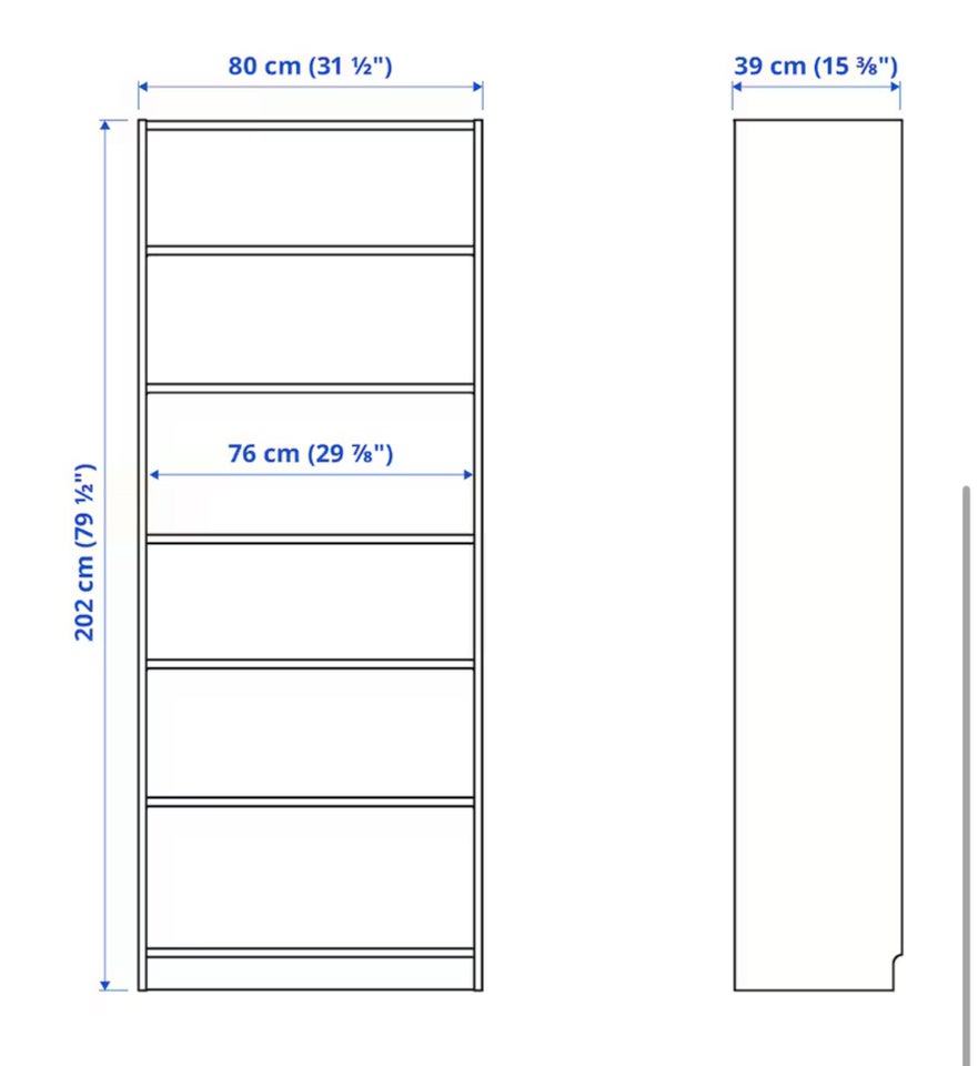 Reol, IKEA, b: 80 d: 40 h: 202