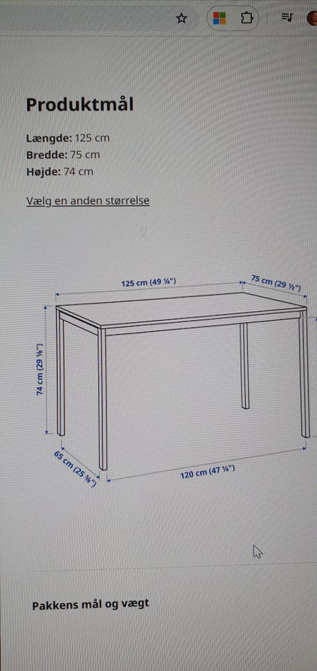 Spisebord, Laminat og metal, Ikea