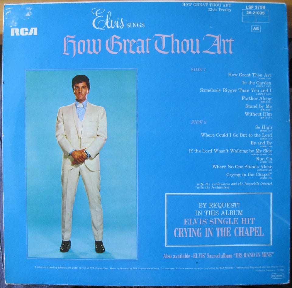 LP Elvis Presley How Great Thou