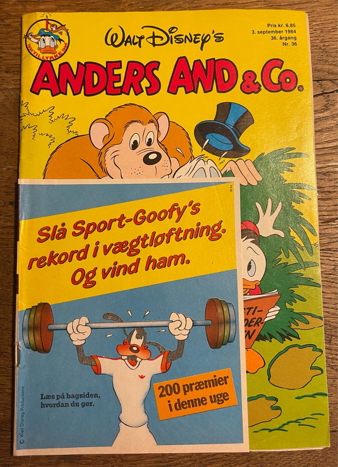 Anders And 1984 nr. 36 inkl. indlæg,