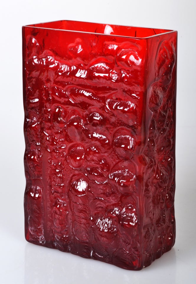 Rød Glas Vase, Design Glas