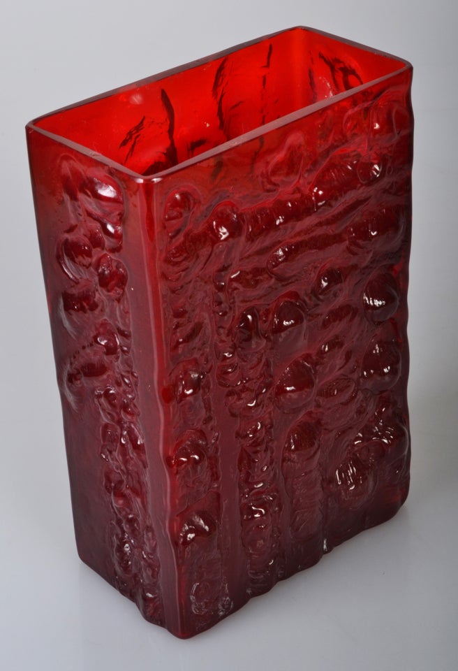 Rød Glas Vase, Design Glas