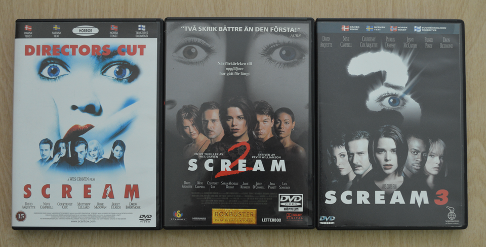 Scream 1-2-3, DVD, gyser