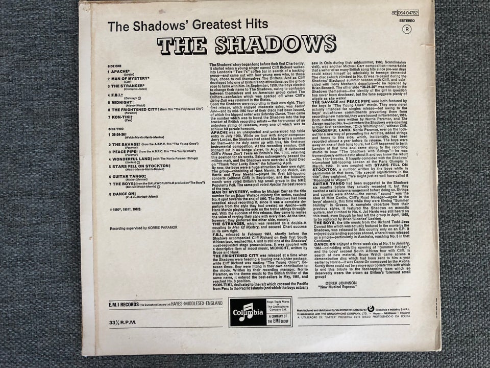 LP, The Shadows, Greatest Hits