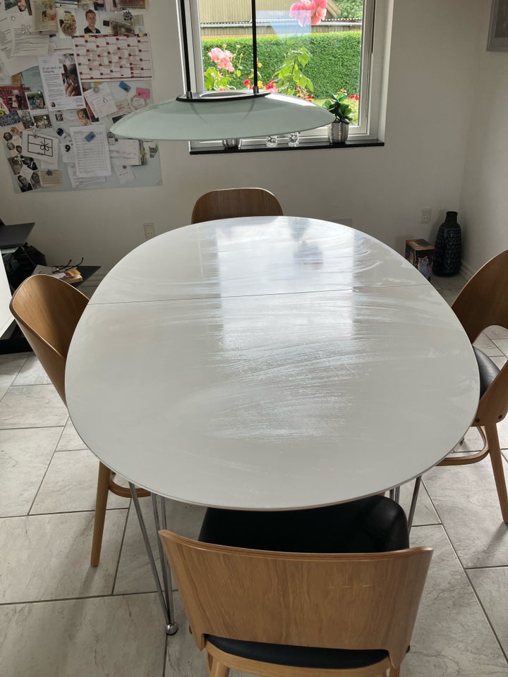 Spisebord Hvidt træ Elipse form