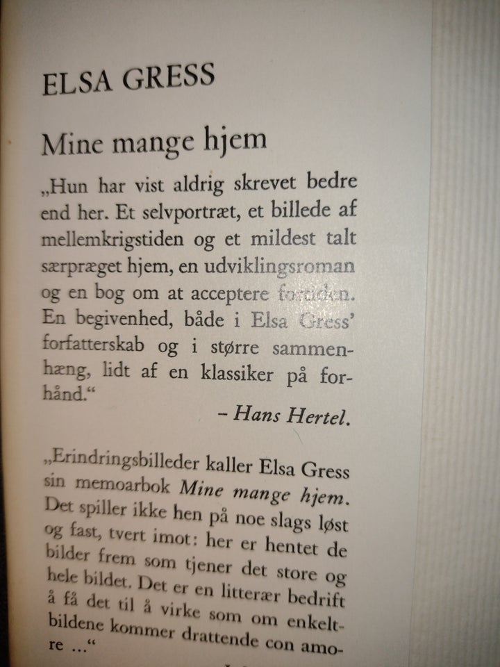 Mine mange hjem, Elsa Gress, genre: