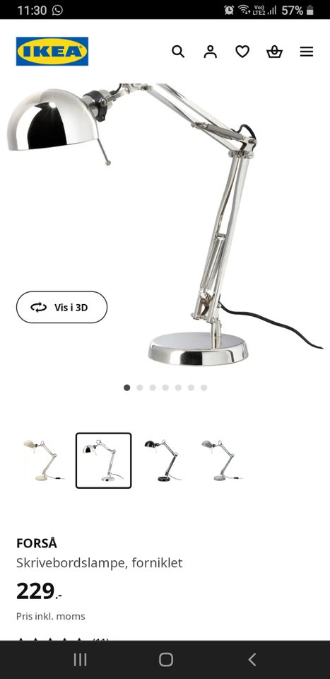 Arkitektlampe Forså Ikea