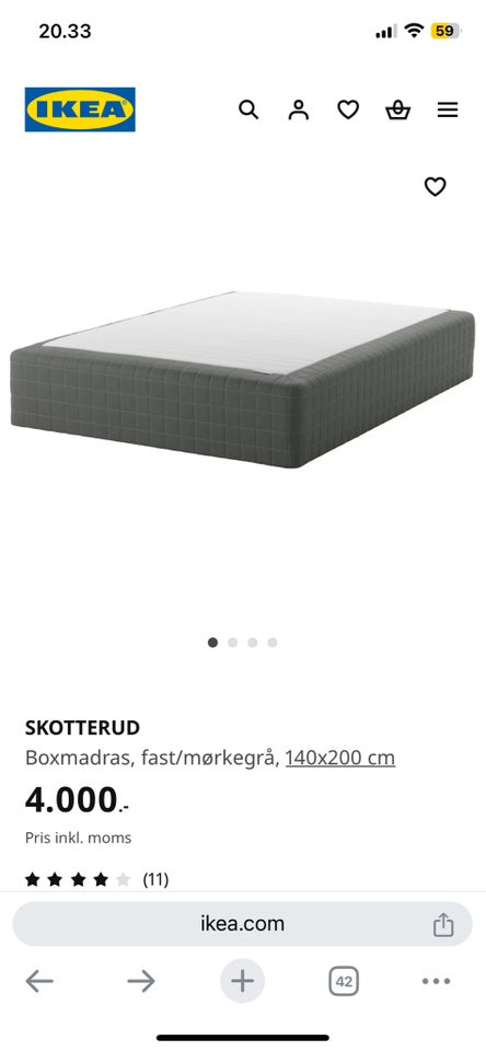 Boxmadras, Ikea, b: 140 l: 200