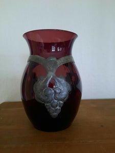 Glas Vase Rubin glas vase med tin