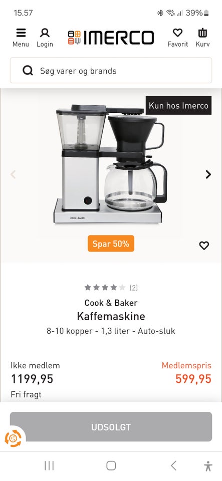 Kaffemaskine Cook  Baker