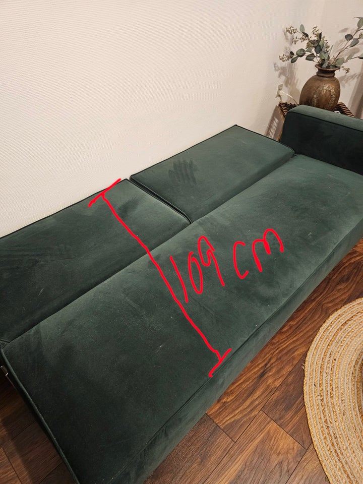 Sovesofa, velour, 3 pers.