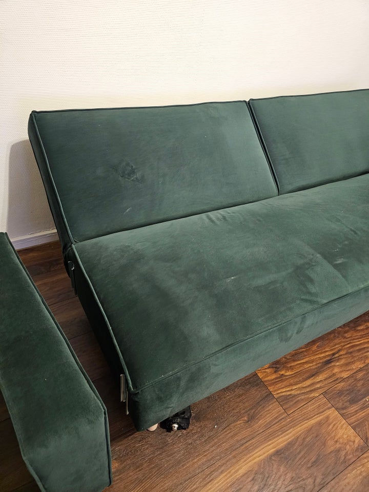 Sovesofa, velour, 3 pers.