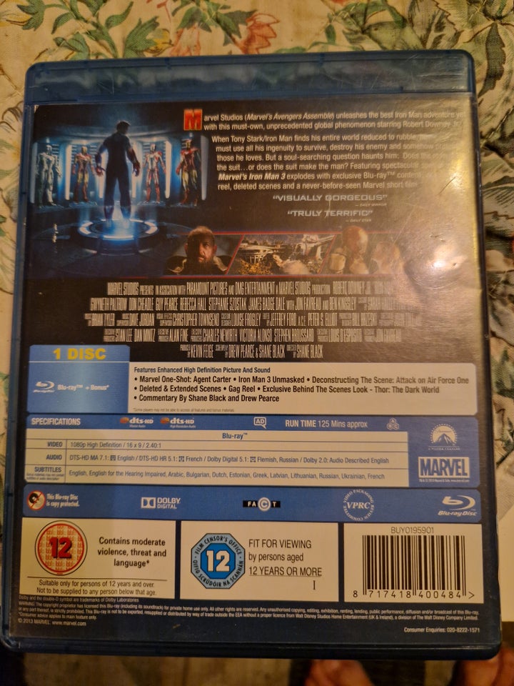 Blu-ray, Iron man 3, Perfekt