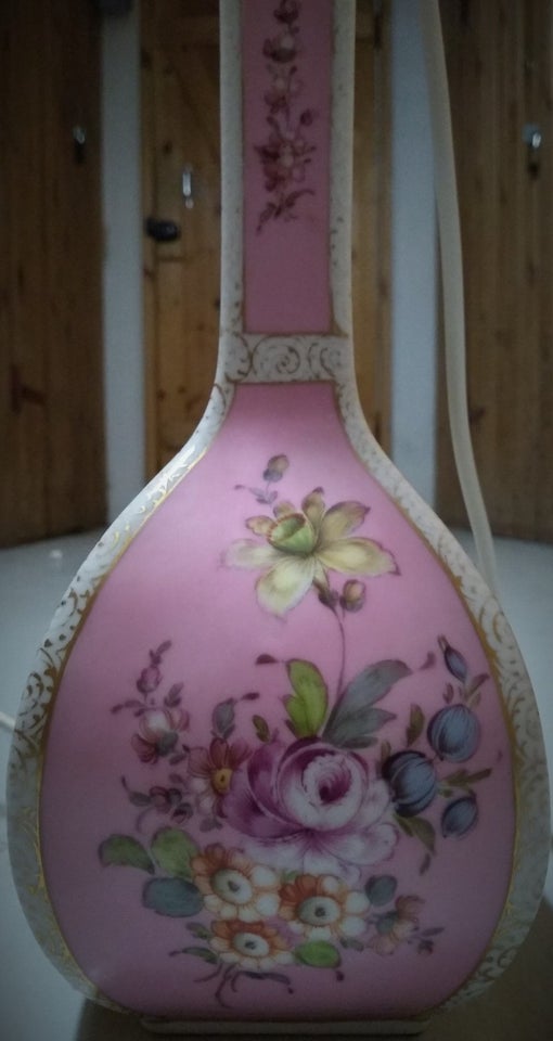 Bordlampe, Porcelæn, 130 år gl.