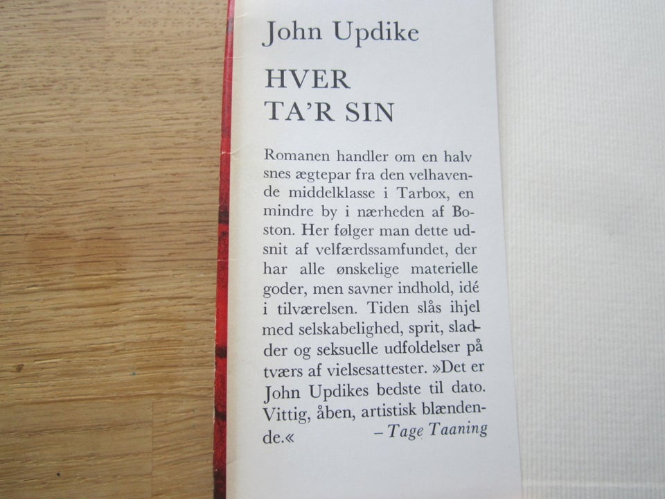 Hver ta´r sin , John Updike , genre: