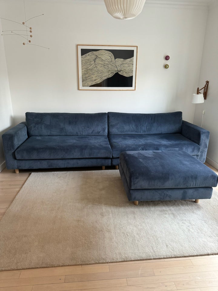 Sofa, fløjl, 4 pers.