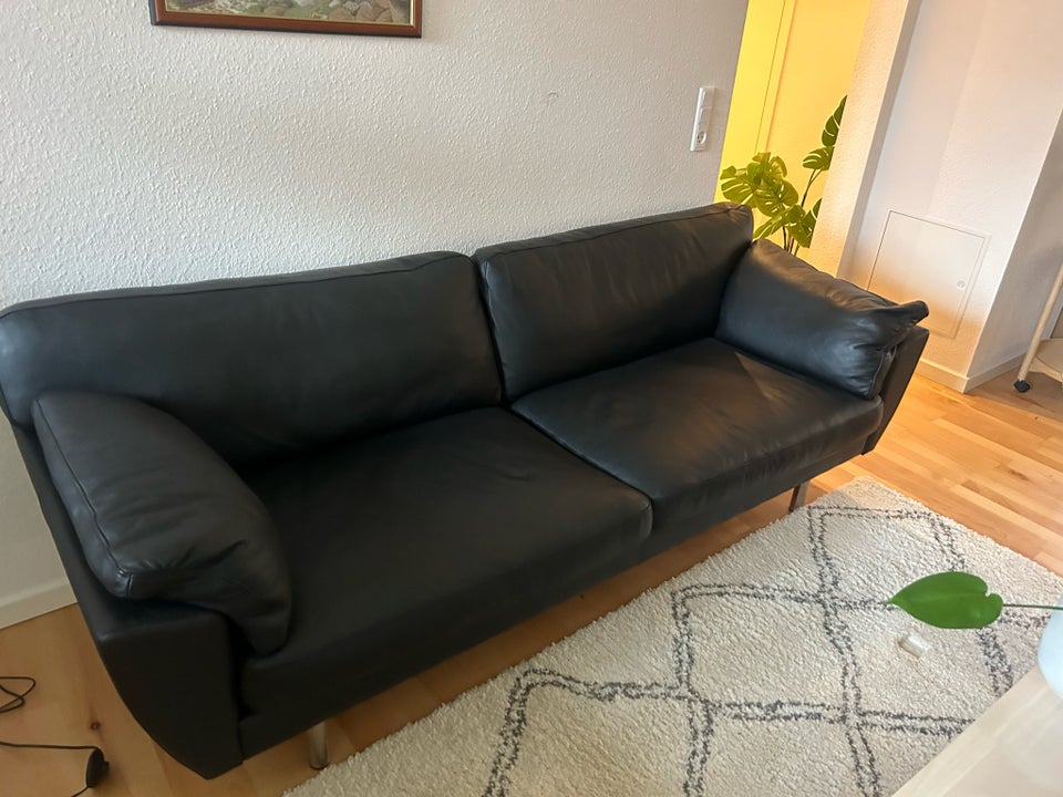 Sofa, læderlook, 3 pers.