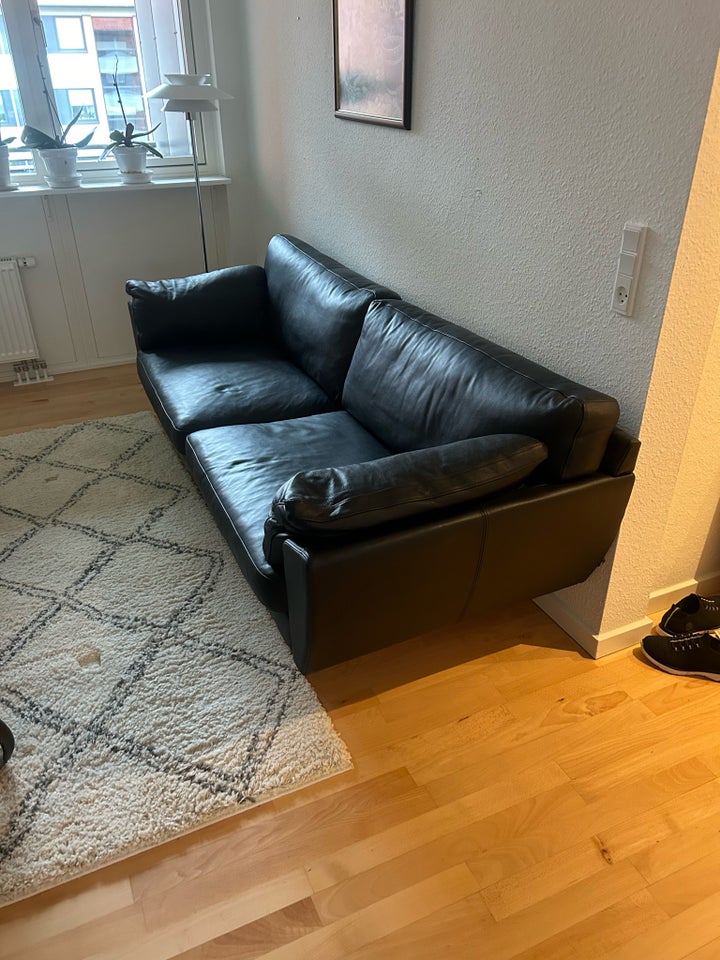 Sofa, læderlook, 3 pers.