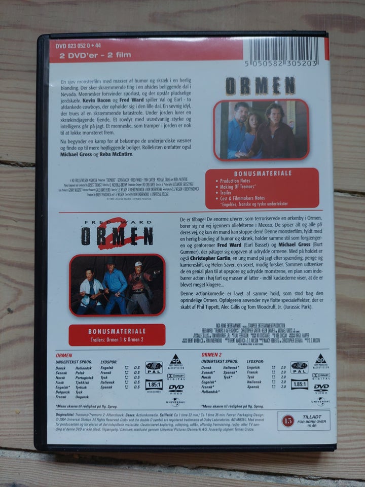 Ormen 1+2, DVD, gyser