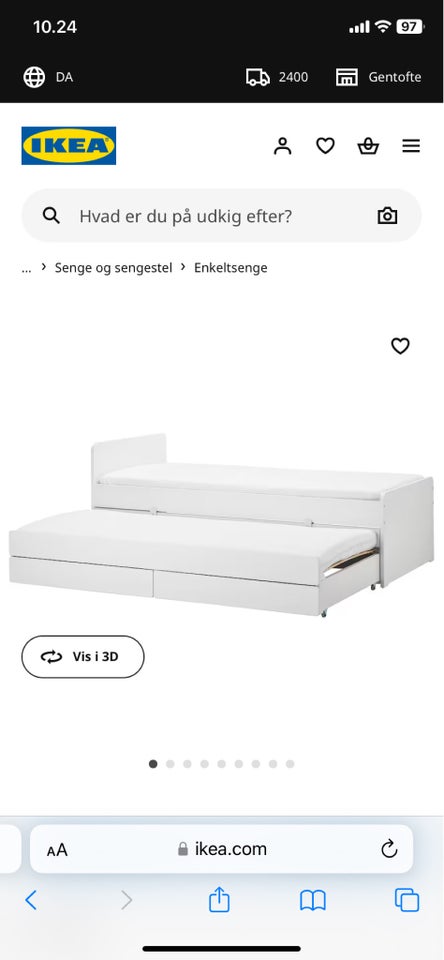 Sengeramme, Ikea, b: 90 l: 200