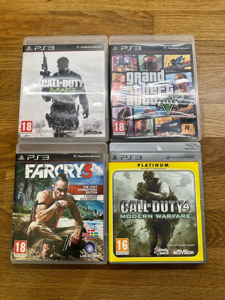 GTA V, Call of Duty 3,4 Farcry 3, PS3