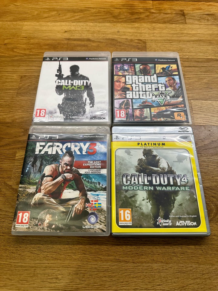 GTA V, Call of Duty 3,4 Farcry 3, PS3