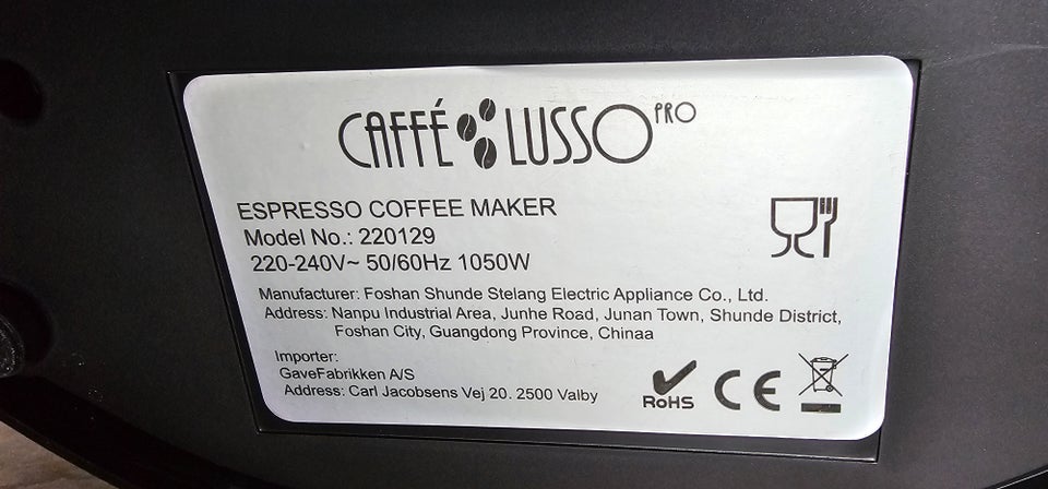 Espresso lusso pro