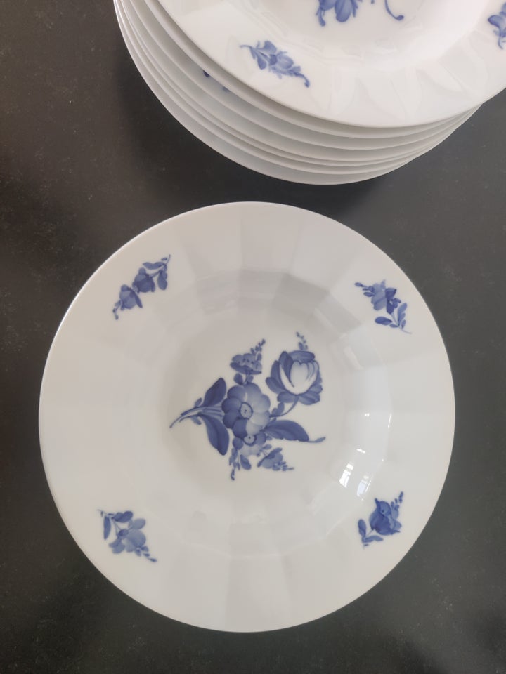 Porcelæn, Stor dyb tallerken, Blå