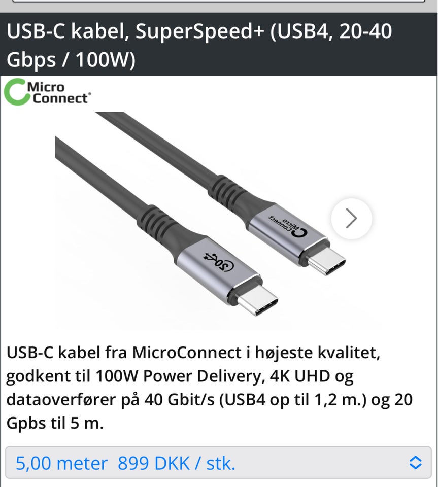 Kabler, Micro Connect , Perfekt