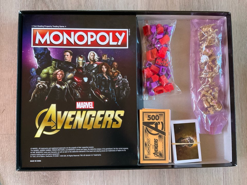 Monopol avengers , brætspil