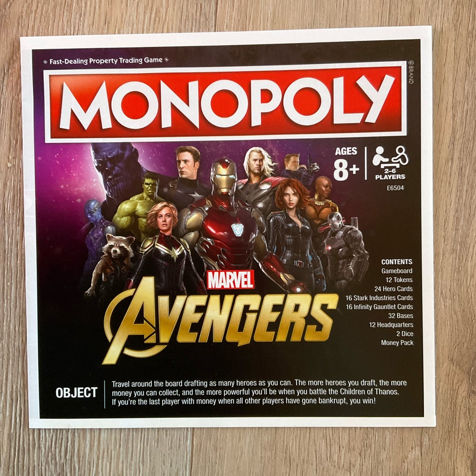 Monopol avengers , brætspil