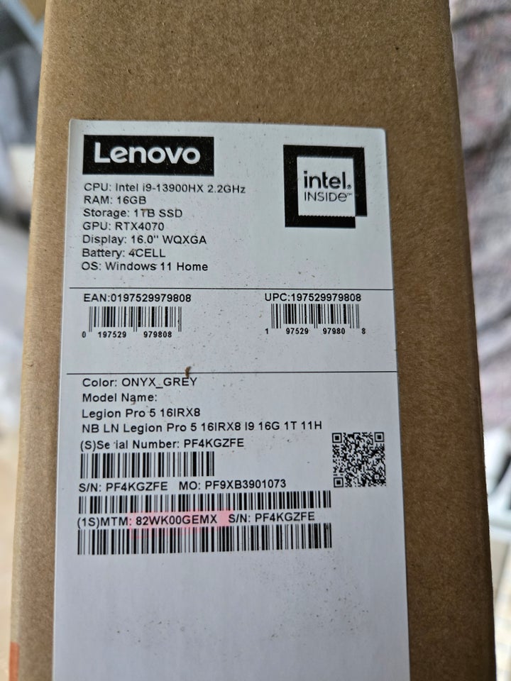 Lenovo Legion Pro 5i, 16 GB ram, 1000