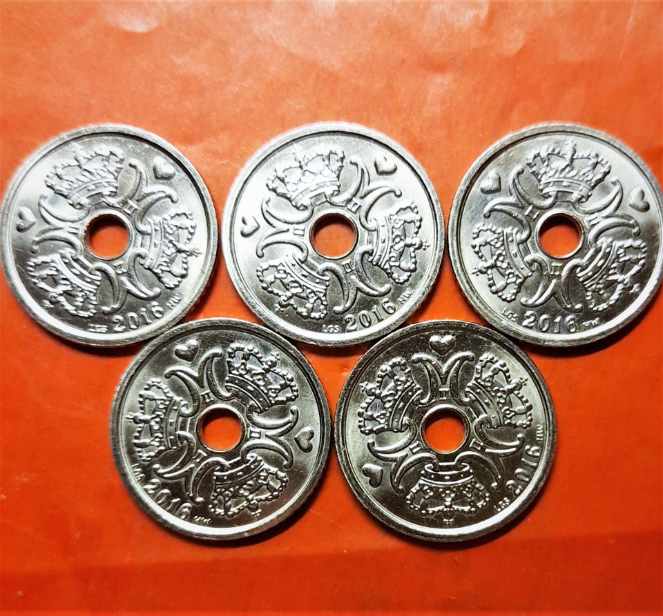 Danmark, mønter, 5 x 1.00DKK