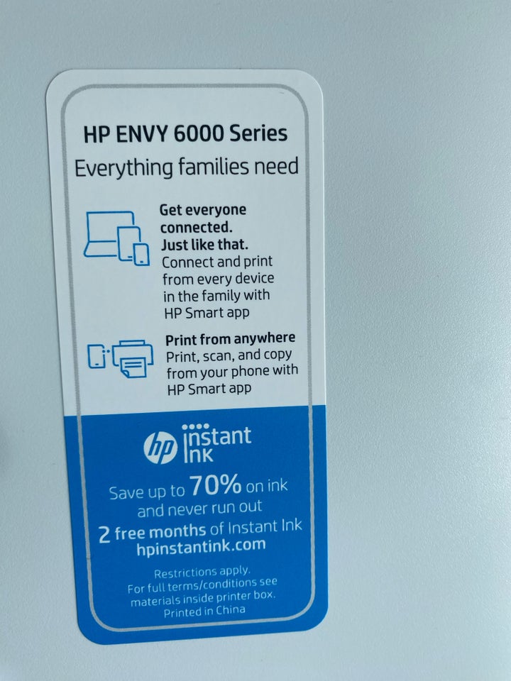 Blækprinter m farve HP 6000