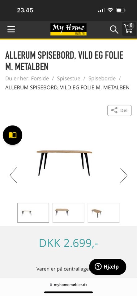 Spisebord m/stole Vild eg folie 