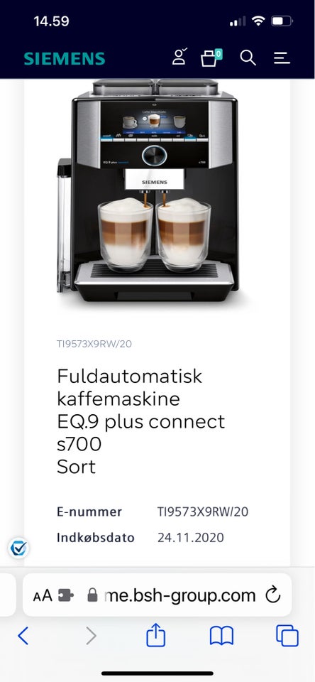 Fuldautomatisk kaffemaskine 