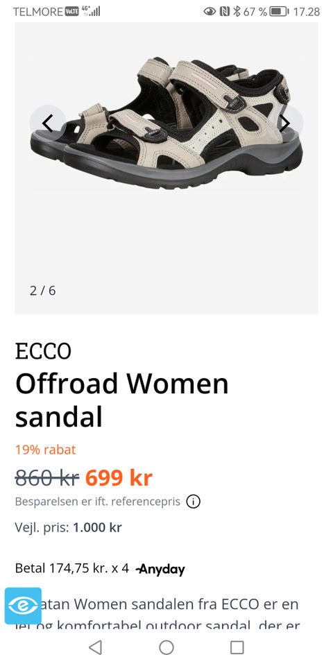 Sandaler str 39 Ecco