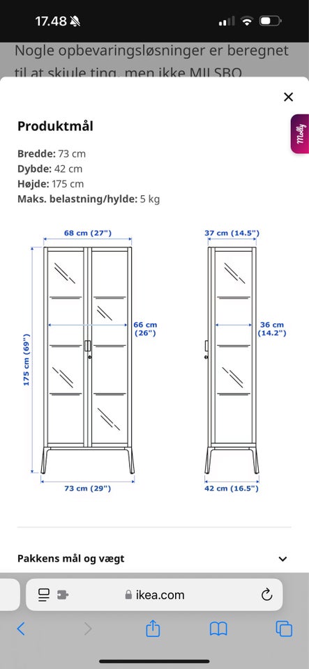 Glasskab, Ikea