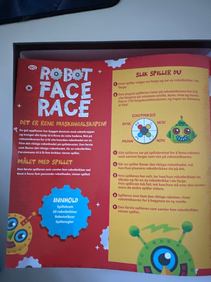 Robot face race , Familie spil ,