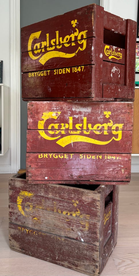 Carlsberg ølkasser Træ 50 år gl