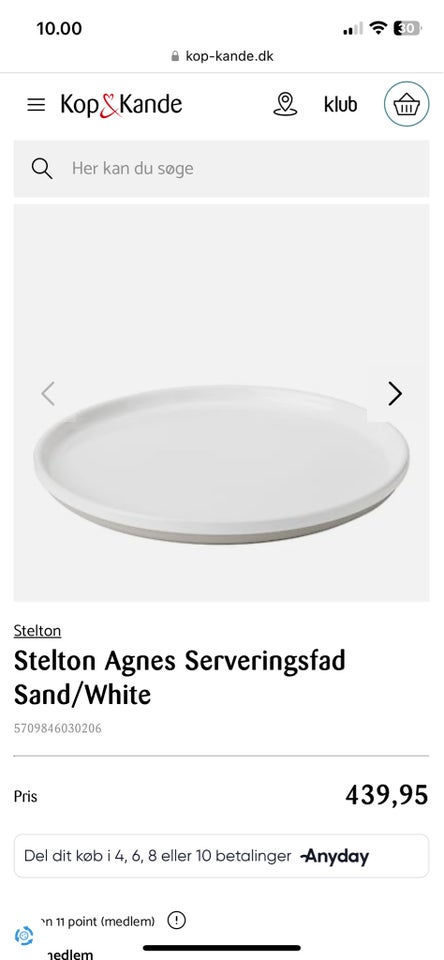 Porcelæn, Serveringsfad, Stelton