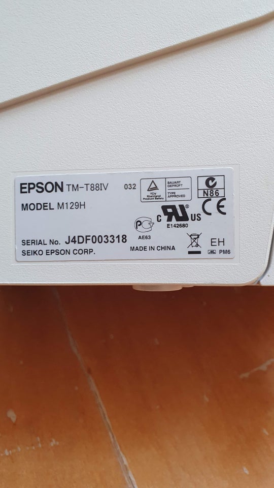 Etiketprinter, Epson, TM-T88IV