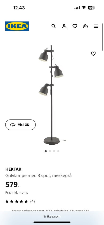 Gulvlampe, IKEA HEKTAR