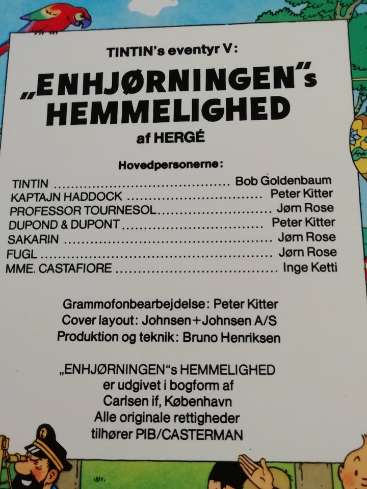 LP, TINTIN, ENHJØRNINGENS