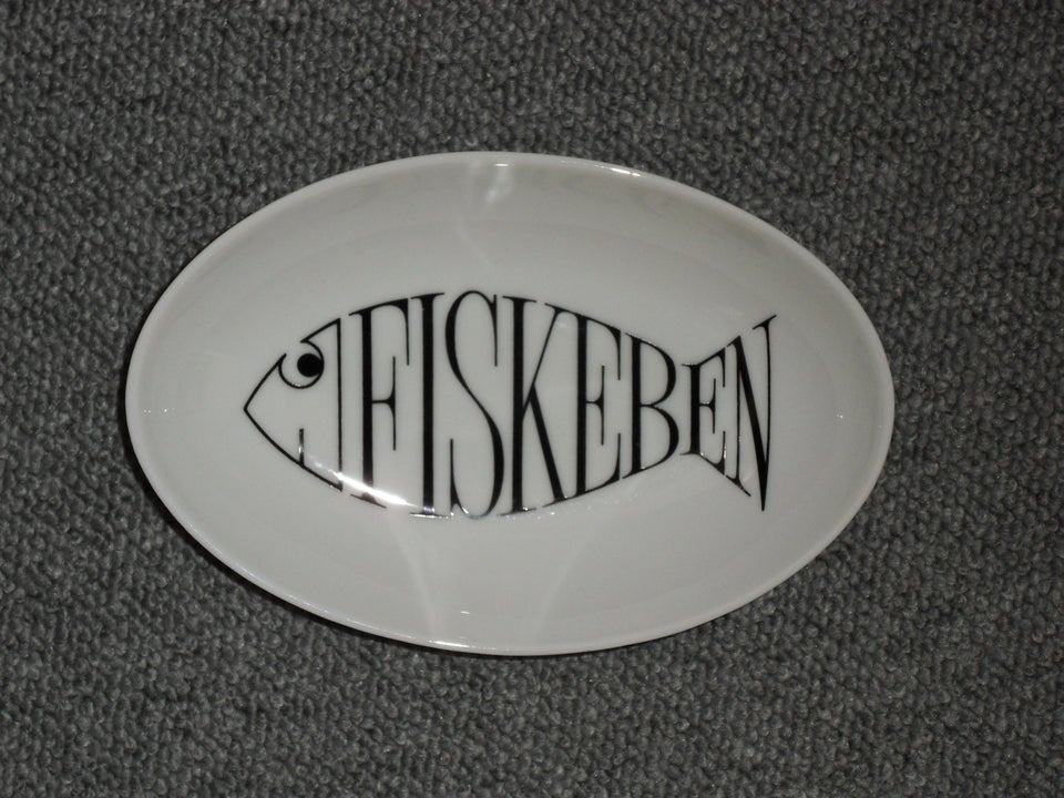 Porcelæn, Fisk. Fiskeben. Asiet.