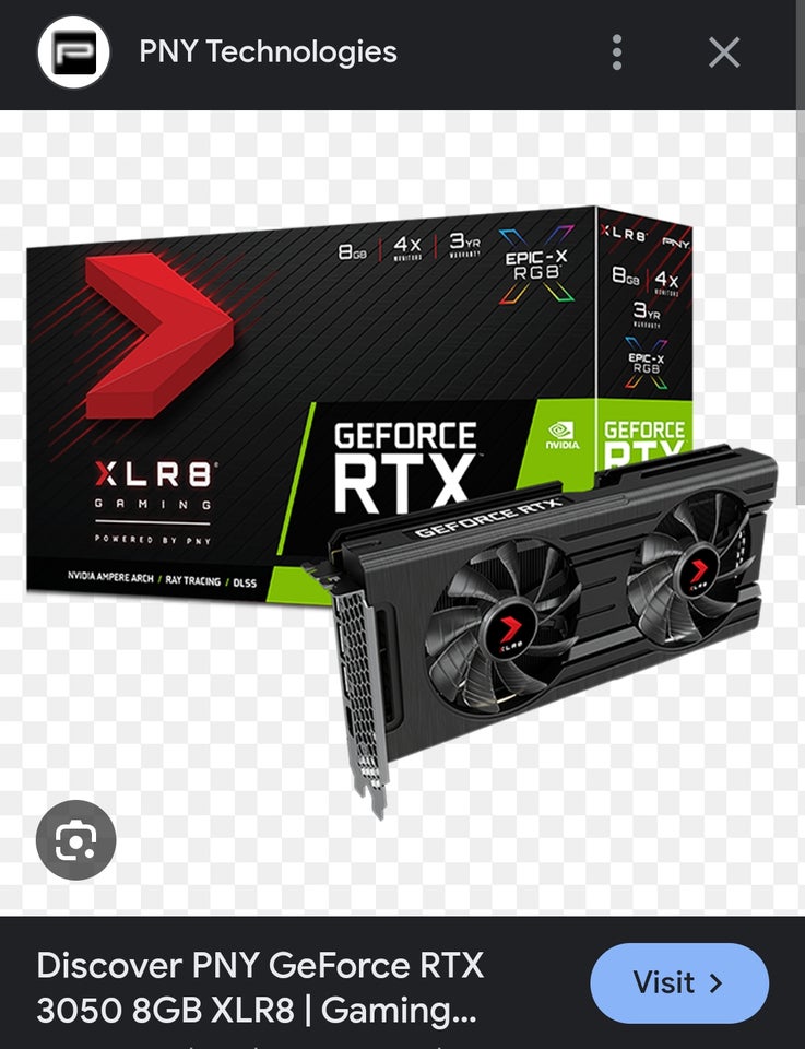 GEFORCE RTX™ 3050 PNY 8 GB RAM