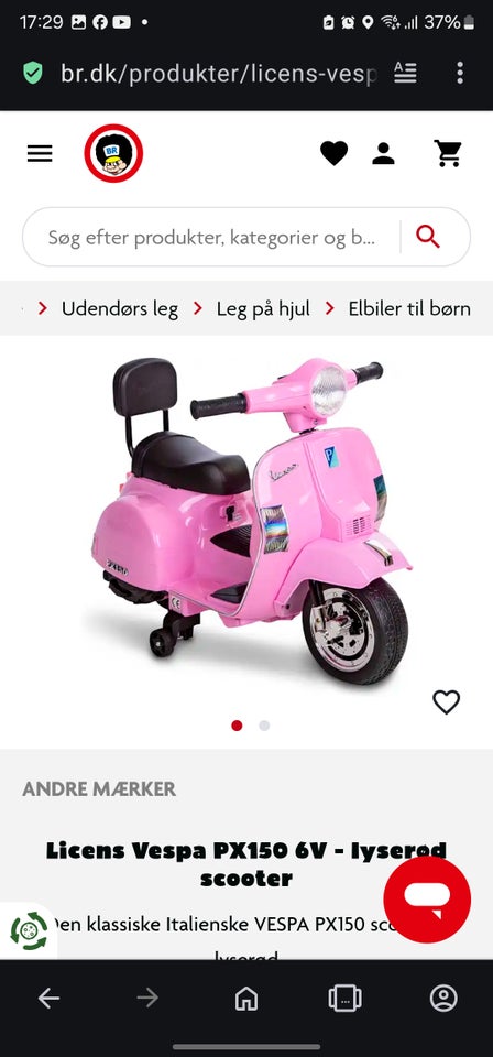 Lyserød el scooter, fjernstyret,