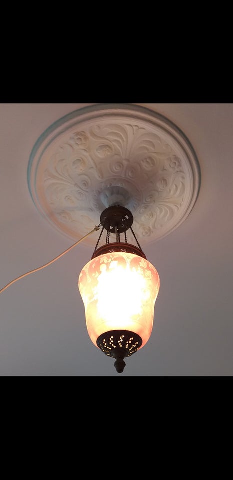 Loftlampe, Glas, 100 år gl.