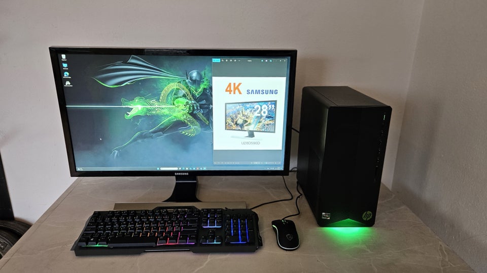 HP, RTX 3060 Gamer Pc + 28" 4K Skærm,